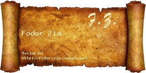 Fodor Zia névjegykártya